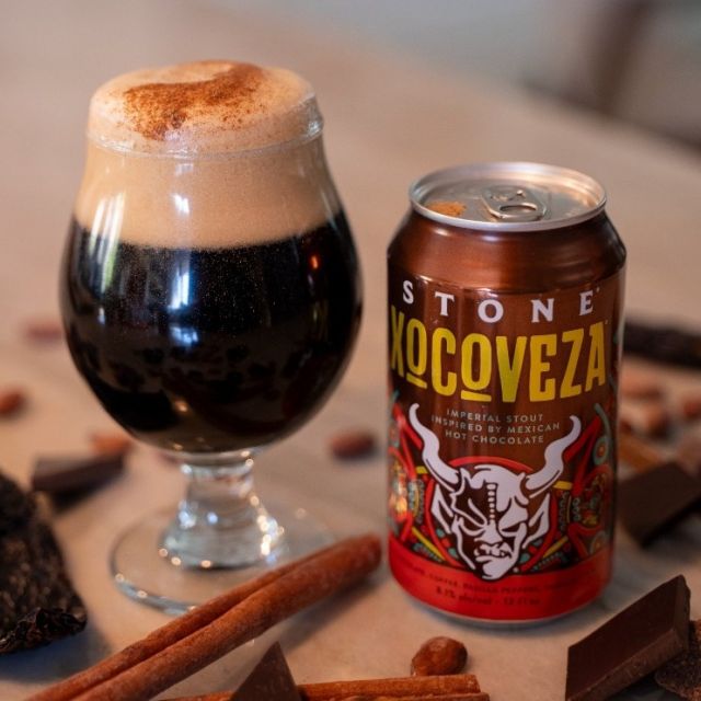 Out now is Stone Brewing's Xocoveza!

This Imperial Stout is brewed with chocolate, coffee, pasilla peppers, vanilla, cinnamon and nutmeg! It is inspired by Mexican hot chocolate and is only here for a limited time!

Grab some today! 🍻
@stonebrewing